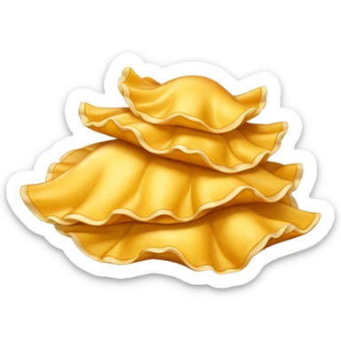 Illustrate a realistic close-up of Ruffles chips showing wavy ridges & golden crunch. sticker