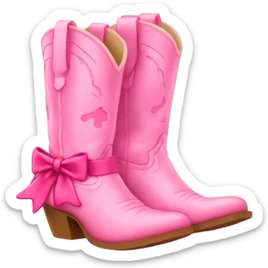 Pink Cowgirl boots with bows  sticker