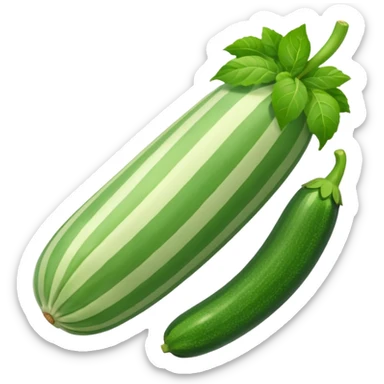 A peppermint carrying a zucchini sticker