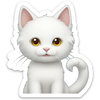 white cat have nine tails sticker