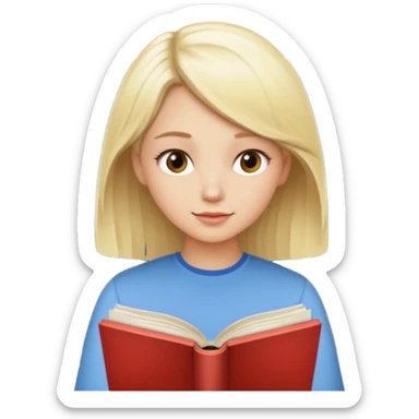 pretty light blonde girl barbie reading huge philosophy book sticker