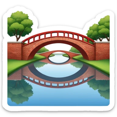 red brick bridge over canal sticker