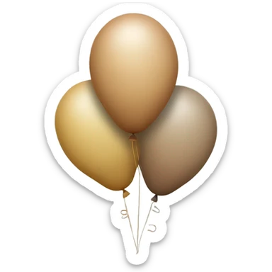 Three balloons, each a different shade of beighe sticker