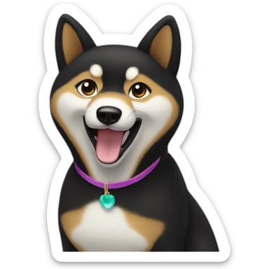 dancing-black-shibainu-face sticker