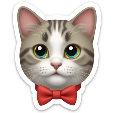 Cat with a bow tie sticker