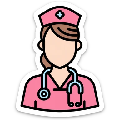 nurse with stethoscope sticker