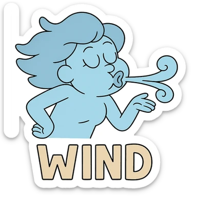 Wind as a refreshing draft sticker