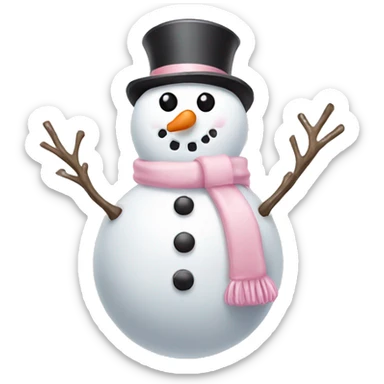 Light pink snowman sticker