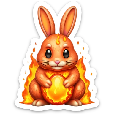 The Easter bunny made of lava  sticker