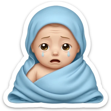 swaddled baby crying sticker
