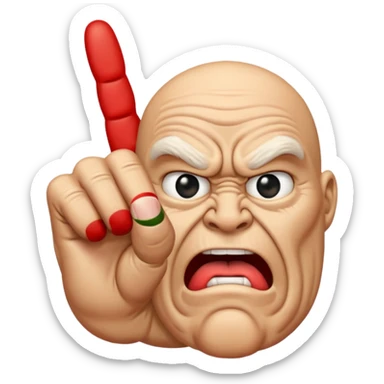 Angry middle finger sticker