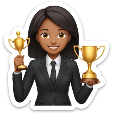 generate an emoji for this phrase, Start strong to earn trust and be noticed. End strong to be remembered. make it a black female sticker