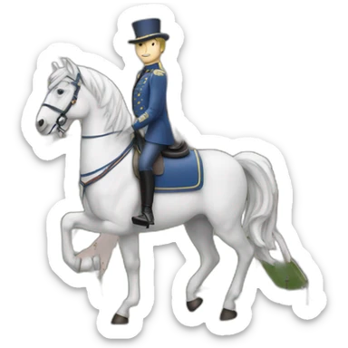 Macronsur un cheval sur les champs elysee sticker