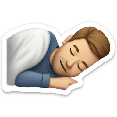 White man with brown hair sleeping sticker