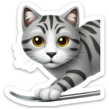 Ice skating cat sticker
