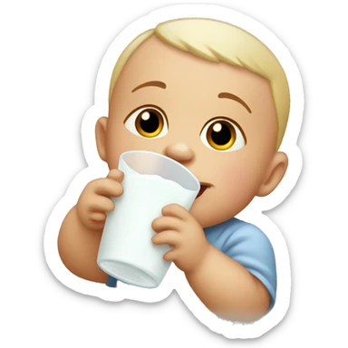 Baby drinking milk sticker
