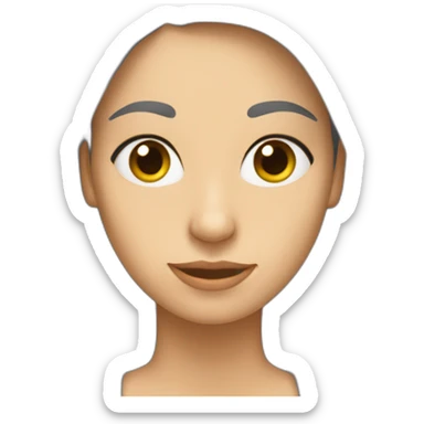 Mujer peli rubio largo, cara ovalada y ojos grises sticker