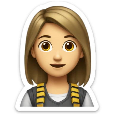 niña gamer cara de sorpresa full.body sticker