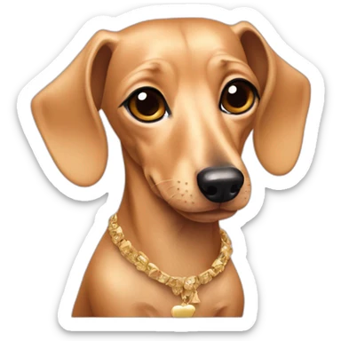 A fawn colored dachshund as Lady Gaga sticker