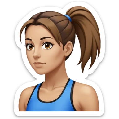 Melanie chisholm with a high ponytail wearing athletic attire sticker