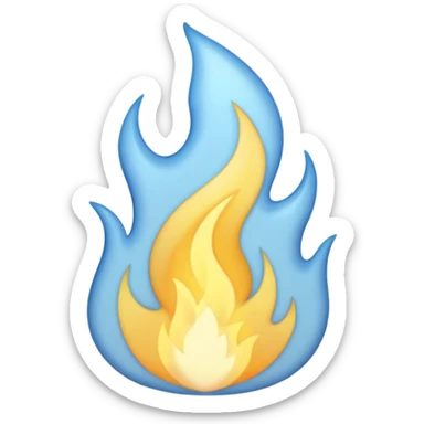 pastel blue and pastel yellow flame emoji sticker