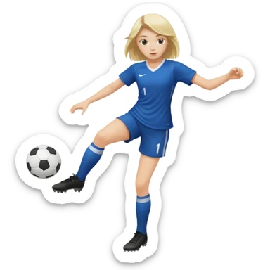 Girl kicking a soccer ball sticker