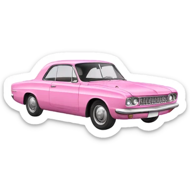 pink 60s car sticker