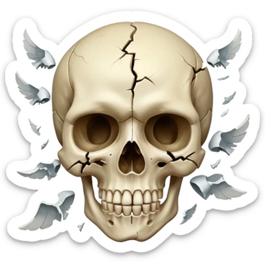 Skull with head explode sticker