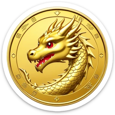 Dragon coin sticker