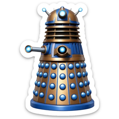 dalek silver, blue and bronze sticker