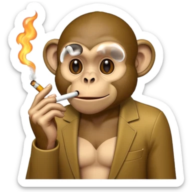 Monkey smoking a cig sticker