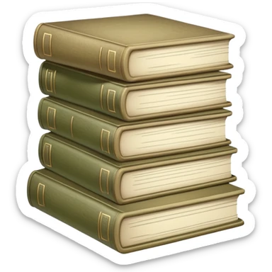 aesthetic book stack beige and light olive sticker