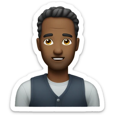 man saying never mind sticker