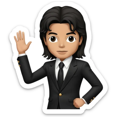 Michael Jackson with longer hair wearing black suit sticker