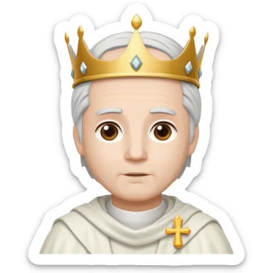 visage d'un pretre avec un couronne de cheveux et une toge sticker