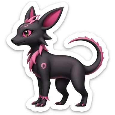 Shiny Dark Edgy Gothic Gloomy Futuristic Salandit-Umbreon-Shaymin-Delcatty-Hybrid (Full body) sticker