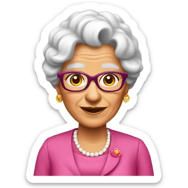 Señora anciana con vestido rosado  sticker