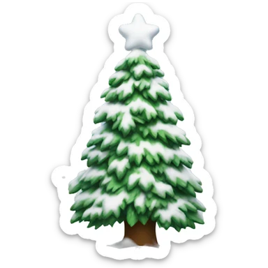 Christmas tree covered in snow  sticker