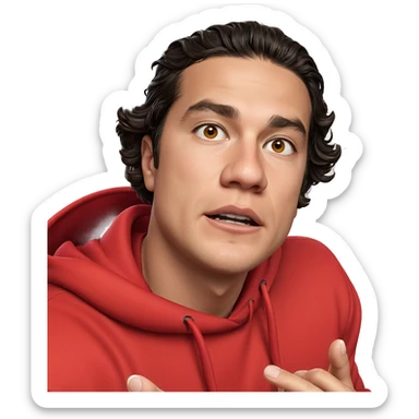 boy in red hoodie portrait sticker