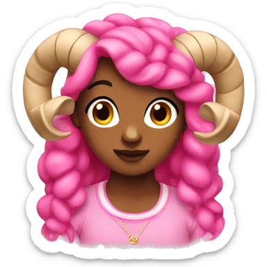 Pink aries sticker