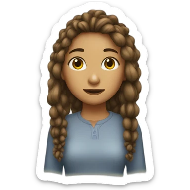 Girl with log hair sticker