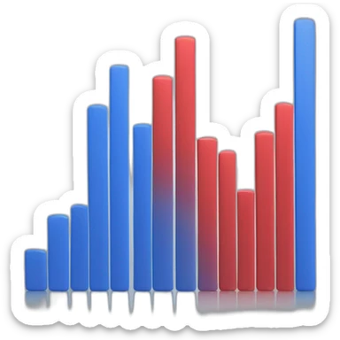 bar Chart with red and blue columns sticker