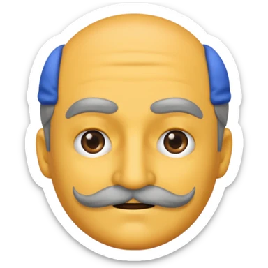 The disguised emoji but with gray eyebrows and mustache sticker