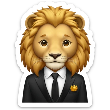 lion black tie sticker