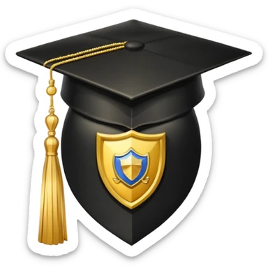 Graduation Cap + Shield sticker