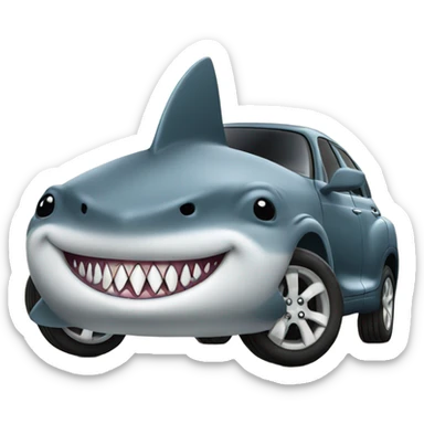 Shark in a pt cruiser  sticker