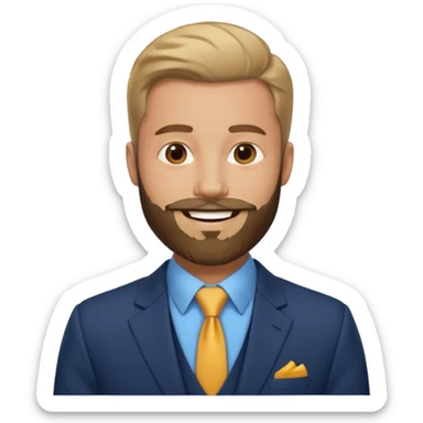 suit man,beard,different suit color,expression. sticker