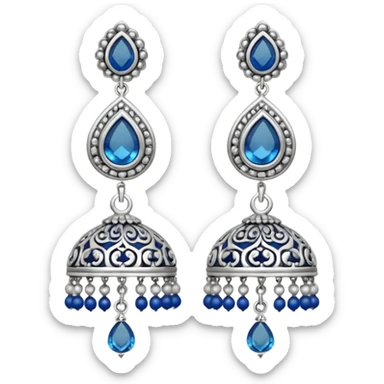 generate an ios genmoji of jhumkas silver sticker