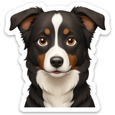 Black lab border collie dog shorter hair  sticker