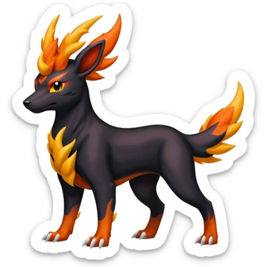 
Canine-Houndoom-Amaura-Salandit-Noibat-Flareon-Fakémon-fusion (full body) sticker